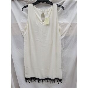 NWT Pink Owl Boutique Medium Ivory Sleeveless Shift Dress Tunic 123077